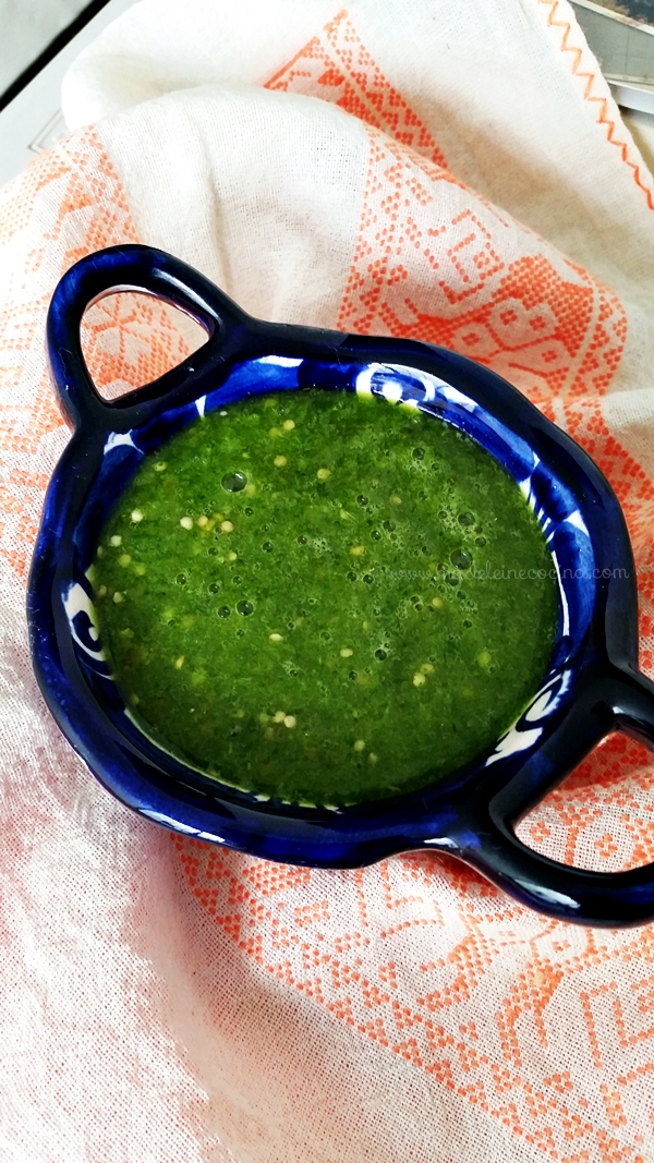 Salsa verde con cilantro
