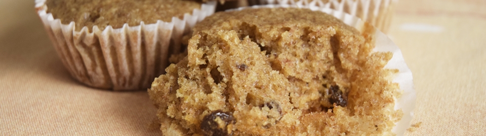 Muffins integrales con amaranto y pasitas