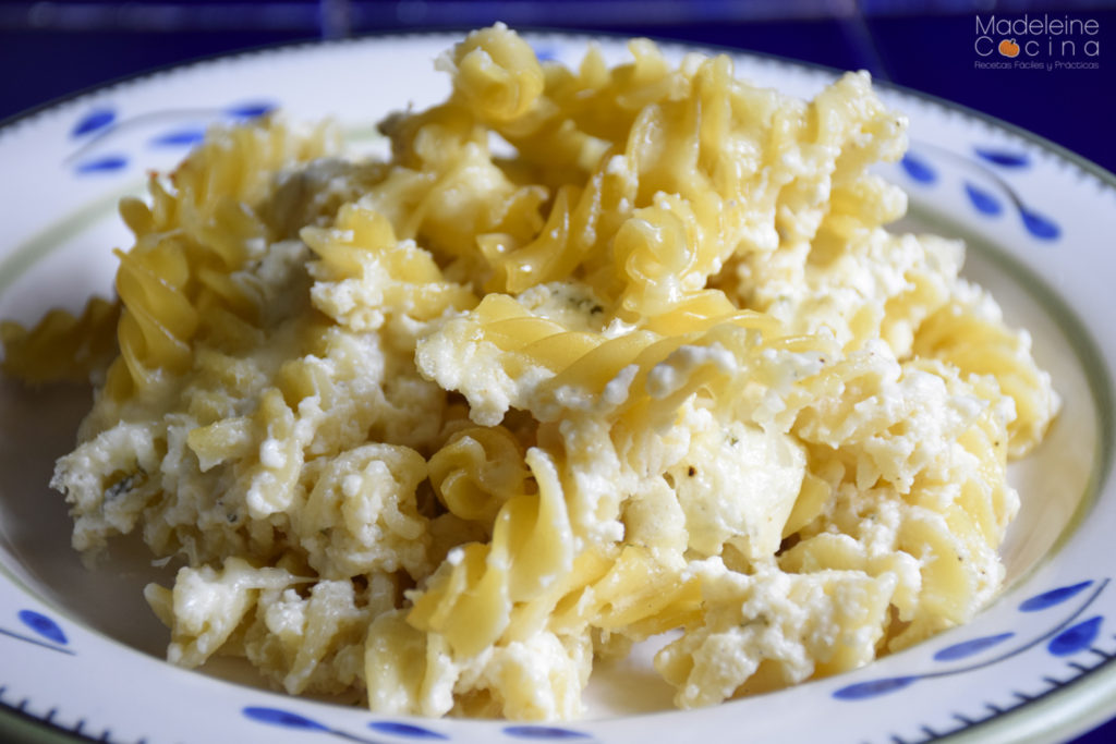 Receta pasta cremosa con queso